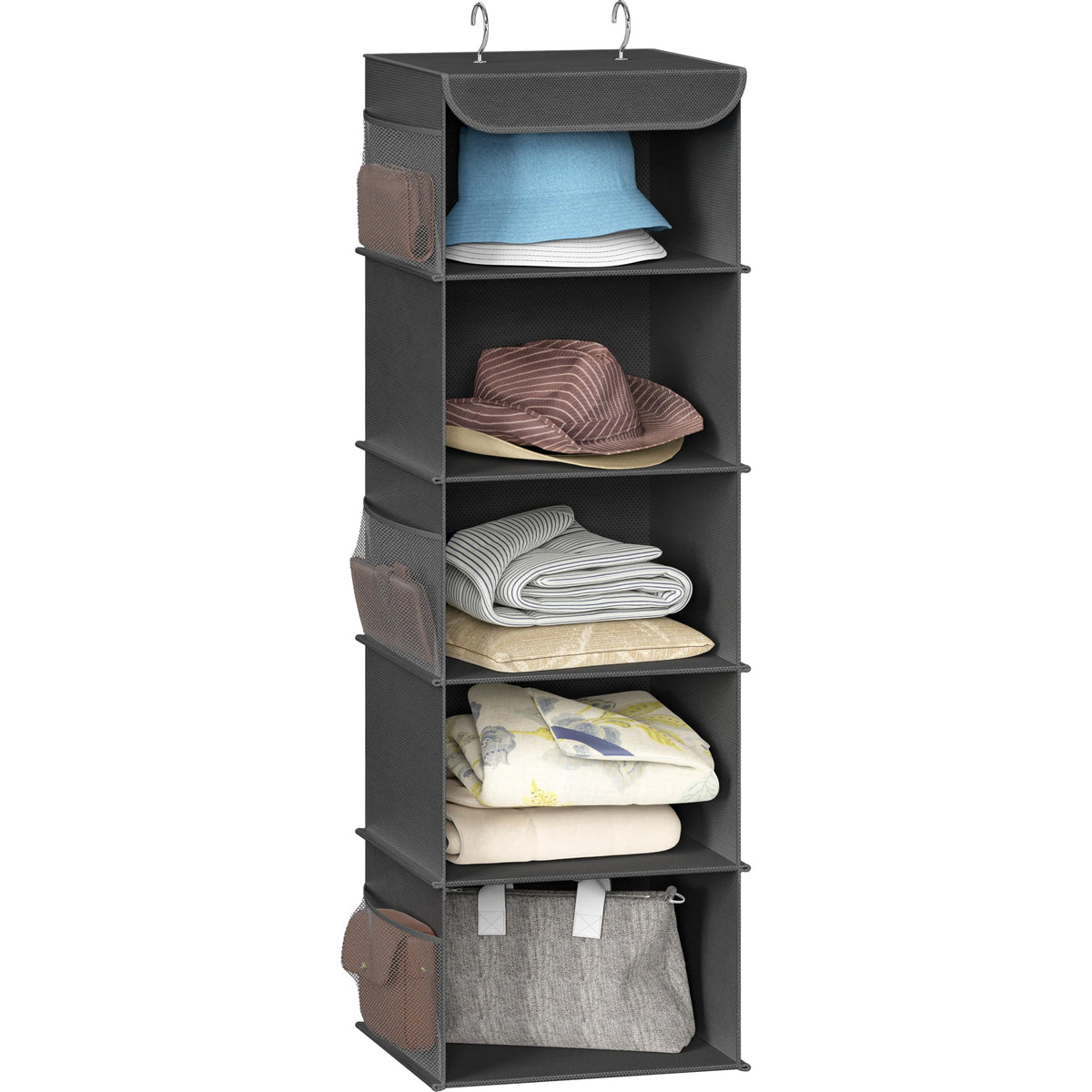 Simple Houseware 5 Shelf Hanging Closet Organizer, Gray