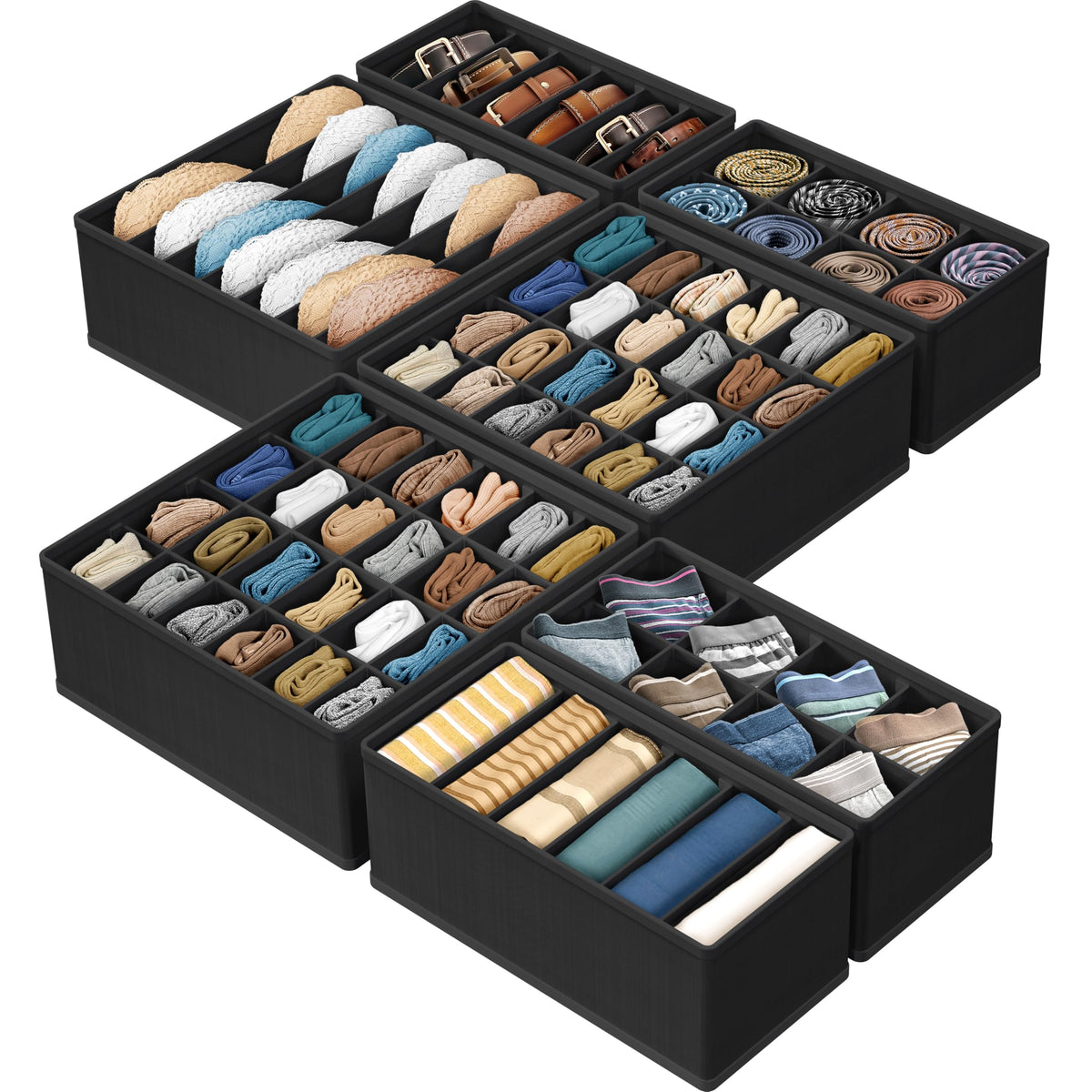 Simple Houseware Closet Underwear Organizer Drawer Divider Assorted 7 pcs