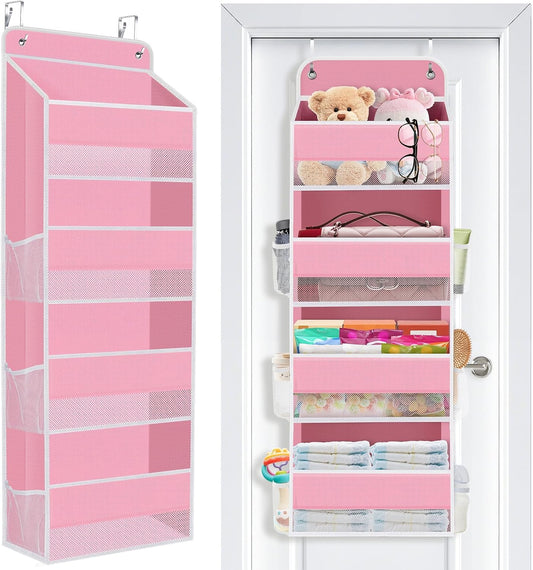 Over the Door Organizer, 4 Large Pocket Hanging Storage with 40lb Capacity