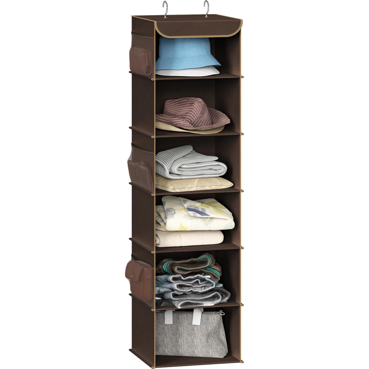 Simple Houseware 5 Shelf Hanging Closet Organizer, Gray