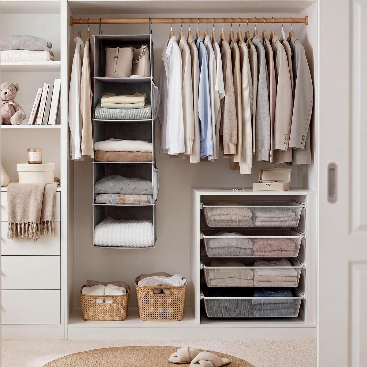 StorageWorks Hanging Closet Organizer for Small Closets, 5 Shelf