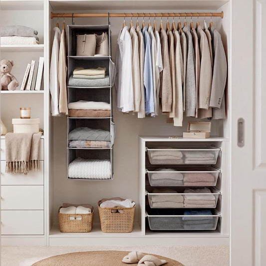 StorageWorks Hanging Closet Organizer for Small Closets, 5 Shelf