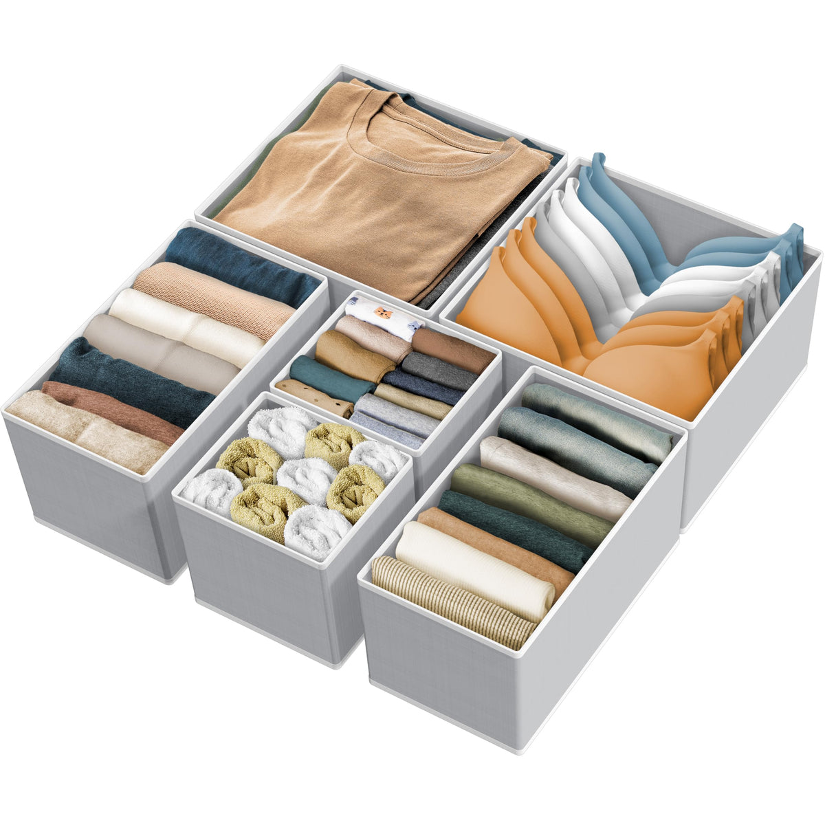 Simple Houseware Underwear Drawer Organizer, Set of 4, Gray