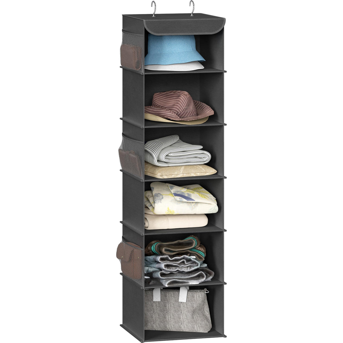 Simple Houseware 5 Shelf Hanging Closet Organizer, Gray