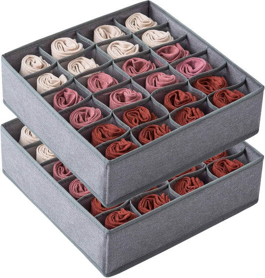 Qozary 2 Pack Socks Underwear Drawer Organizer Divider