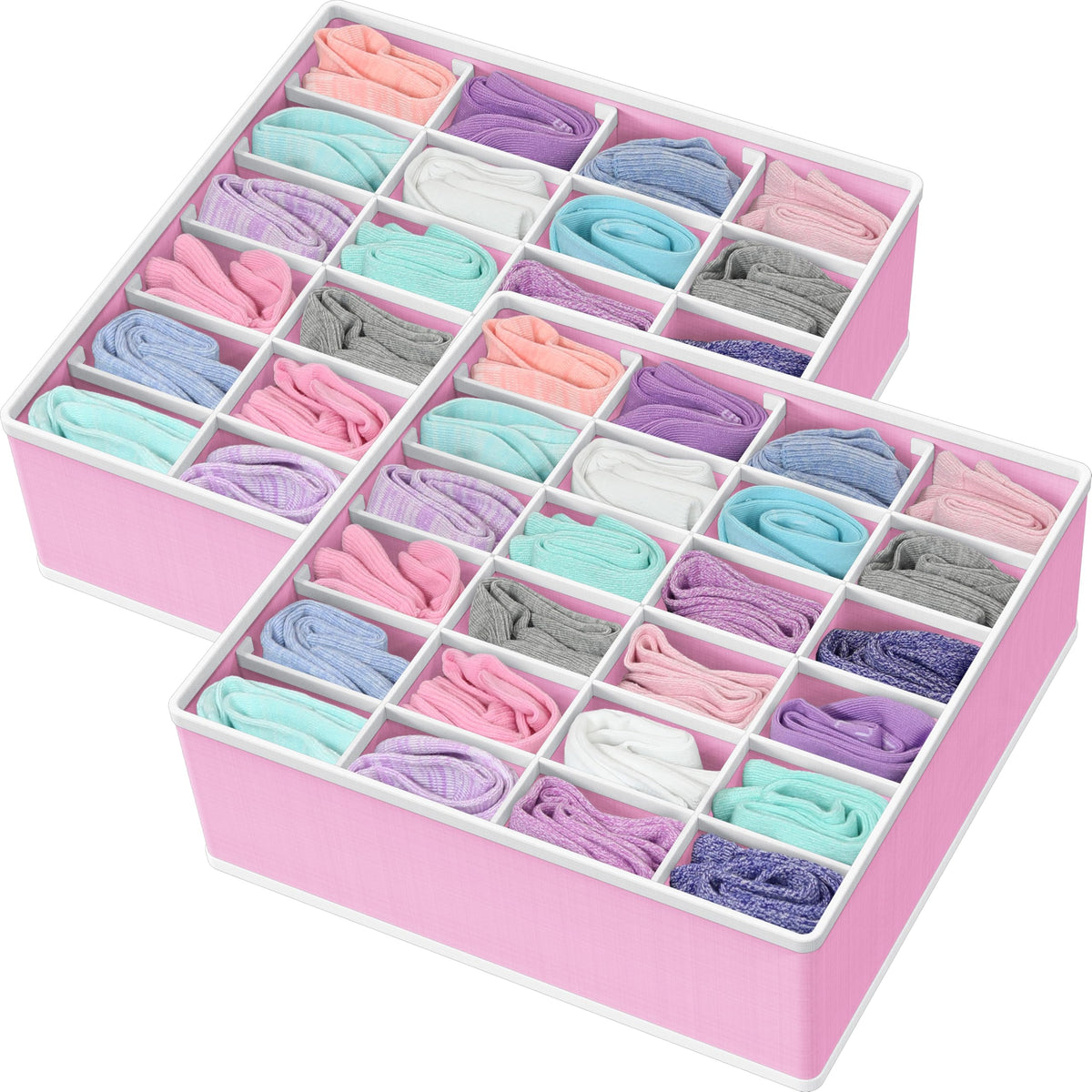 Simple Houseware Sock Drawer Organizer, 3 Pack, Black