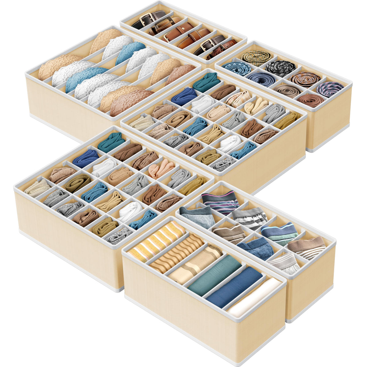 Simple Houseware Closet Underwear Organizer Drawer Divider Assorted 7 pcs