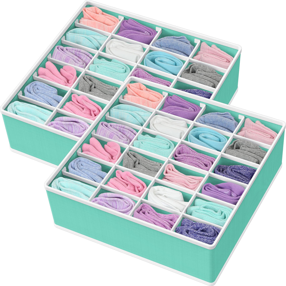 Simple Houseware Sock Drawer Organizer, 3 Pack, Black
