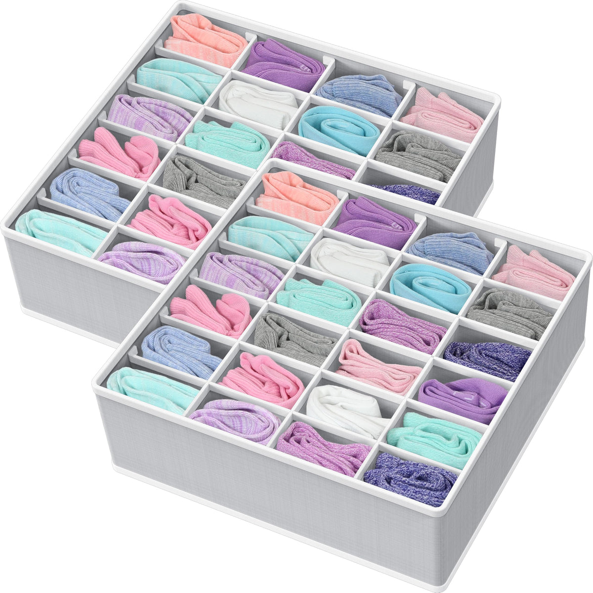 Simple Houseware Sock Drawer Organizer, 3 Pack, Black